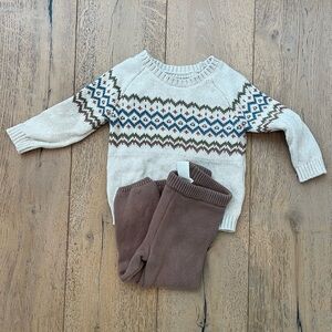 little plant by carters 18 month sweater pants holiday knit organic cotton